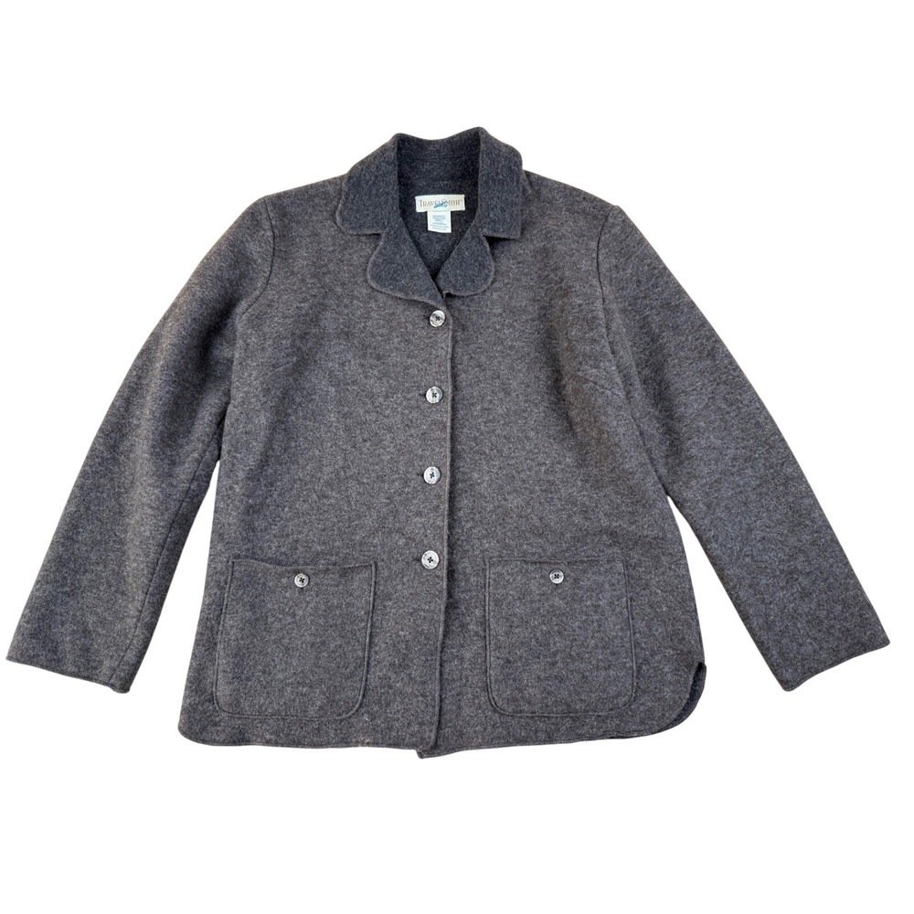 Classic Wool Blend Button Jacket Small TravelSmith‎